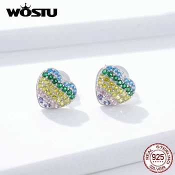 WOSTU Colorful Zirconia Heart Stud Earrings 925 Sterling Silver Rainbow Small Earrings For Women Wedding S925 Jewelry FNE358
WOSTU Colorful Zirconia Heart Stud Earrings 925 Sterling Silver Rainbow Small Earrings For Women Wedding S925 Jewelry FNE358