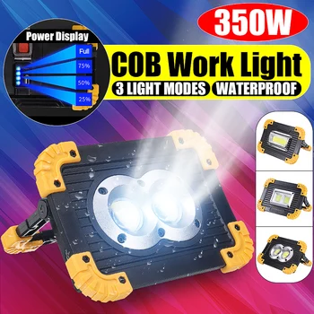 350W LED Spotlight Portable Super Bright Work Light USB Rechargeable for Outdoor Camping Lamp COB Flashlight by 18650 Battery
350W LED Spotlight Portable Super Bright Work Light USB Rechargeable for Outdoor Camping Lamp COB Flashlight by 18650 Battery