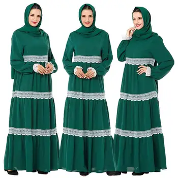 Muslim Women Lace Long Sleeve Abaya Maxi Dress Robes Islamic Kaftan Dubai Casual Ramadan Draped Design Turkish Clothing Fashion 
Muslim Women Lace Long Sleeve Abaya Maxi Dress Robes Islamic Kaftan Dubai Casual Ramadan Draped Design Turkish Clothing Fashion