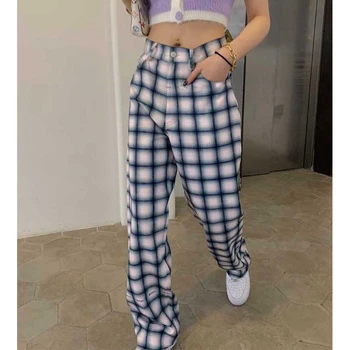Cosmicchic 2020 Summer Women High Waist Plaid Pans Fashion Wide Leg Loose Straight Pants Vintage Gothic Streetwear Pantalon
Cosmicchic 2020 Summer Women High Waist Plaid Pans Fashion Wide Leg Loose Straight Pants Vintage Gothic Streetwear Pantalon