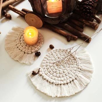 Hand Woven Table Mat Bohemia Cotton Rope Coaster Dining Table Mat Anti-scalding Heat-resistant Tableware Mats Home Decorative
Hand Woven Table Mat Bohemia Cotton Rope Coaster Dining Table Mat Anti-scalding Heat-resistant Tableware Mats Home Decorative
