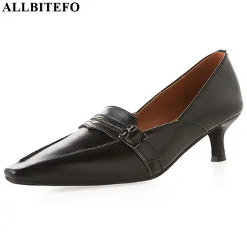 ALLBITEFO natural genuine leather high heel shoes comfortable office high heels elegant spring square toe women heels 
ALLBITEFO natural genuine leather high heel shoes comfortable office high heels elegant spring square toe women heels