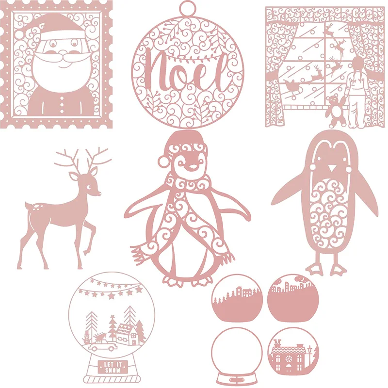 Merry Christmas Santa Claus Background Border Crystal Ball Metal Cutting Dies for DIY Scrapbooking Cards Embossing Paper New Die
Merry Christmas Santa Claus Background Border Crystal Ball Metal Cutting Dies for DIY Scrapbooking Cards Embossing Paper New Die