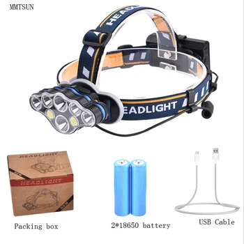 USB Charge LED Headlamp 6 Led+ COB linterna frontal Headlamp 2*18650 battery Powerful led headlight
USB Charge LED Headlamp 6 Led+ COB linterna frontal Headlamp 2*18650 battery Powerful led headlight
