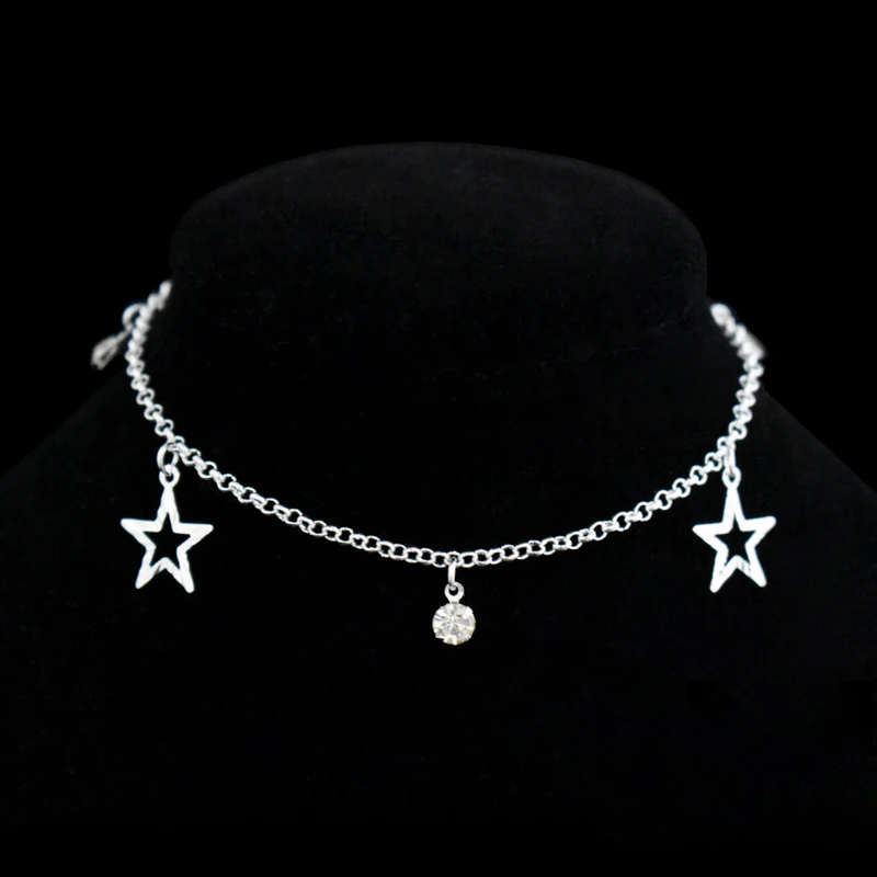 

New Star Pendant Bohemia CZ Silver Plated Anklet Rhinestone Anklets Bracelet Silver Color Foot Chain Fashion Women Beach Jewelry