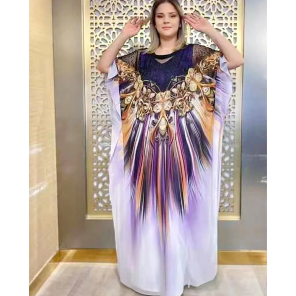 African Summer Bobo Dresses For Women O-neck Bat Sleeve Boubou Multicolor Gradient Islamic Dubai Abaya Muslim Fashion Dress
African Summer Bobo Dresses For Women O-neck Bat Sleeve Boubou Multicolor Gradient Islamic Dubai Abaya Muslim Fashion Dress