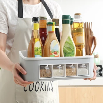 Desktop Multifunctional 4 Grids Tools Chopsticks Spoons Kitchen Storage Modern Moisture-proof Seasoning Rack Spice Jar 2 Layers
Desktop Multifunctional 4 Grids Tools Chopsticks Spoons Kitchen Storage Modern Moisture-proof Seasoning Rack Spice Jar 2 Layers