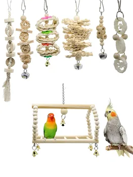 7PCS/Set Combination Parrot Toy Bird Articles Parrot Bite Toy Bird Toys Parrot Natural Swing Ball Bell Standing Training Toys 
7PCS/Set Combination Parrot Toy Bird Articles Parrot Bite Toy Bird Toys Parrot Natural Swing Ball Bell Standing Training Toys