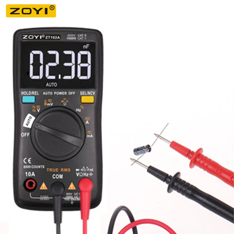 ZOYI ZT102A Smart Digital Multimeter 6000 Counts Auto Range NCV Temperature Tester Meter Backlight Large Screen
ZOYI ZT102A Smart Digital Multimeter 6000 Counts Auto Range NCV Temperature Tester Meter Backlight Large Screen