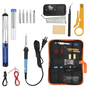 Electric Soldering Iron Kit =US110V EU 220V 60W with Tool Bag Adjustable Temperature Soldering Tips Desoldering Pump Tweezers
Electric Soldering Iron Kit =US110V EU 220V 60W with Tool Bag Adjustable Temperature Soldering Tips Desoldering Pump Tweezers