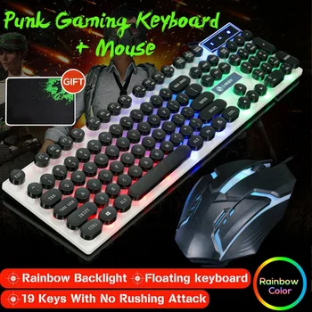 Wired Rainbow Led Back Mute Ergonomic Gaming Keyboard And Mouse+Mouse Pad New,Black
Wired Rainbow Led Back Mute Ergonomic Gaming Keyboard And Mouse+Mouse Pad New,Black