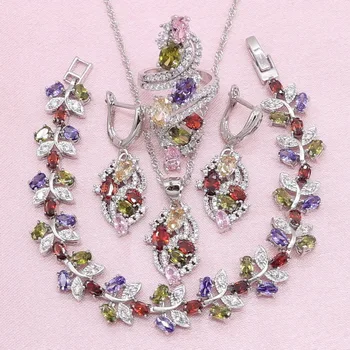 925 Silver Jewelry Sets For Women New Arrivals Multicolor Cubic Zirconia Bracelet Earrings Necklace Ring Wedding Christmas Gift
925 Silver Jewelry Sets For Women New Arrivals Multicolor Cubic Zirconia Bracelet Earrings Necklace Ring Wedding Christmas Gift