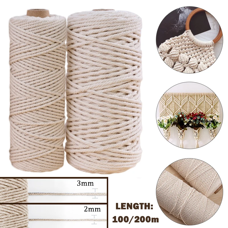 2mm 3mm Macrame Rope Twisted String Cotton Cord For Handmade Natural Beige Rope DIY Home Wedding Accessories Gift
2mm 3mm Macrame Rope Twisted String Cotton Cord For Handmade Natural Beige Rope DIY Home Wedding Accessories Gift