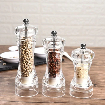Acrylic transparent salt mill, pepper mill, manual mill, pepper mill, salt mill, spice grinder, kitchen tool 
Acrylic transparent salt mill, pepper mill, manual mill, pepper mill, salt mill, spice grinder, kitchen tool