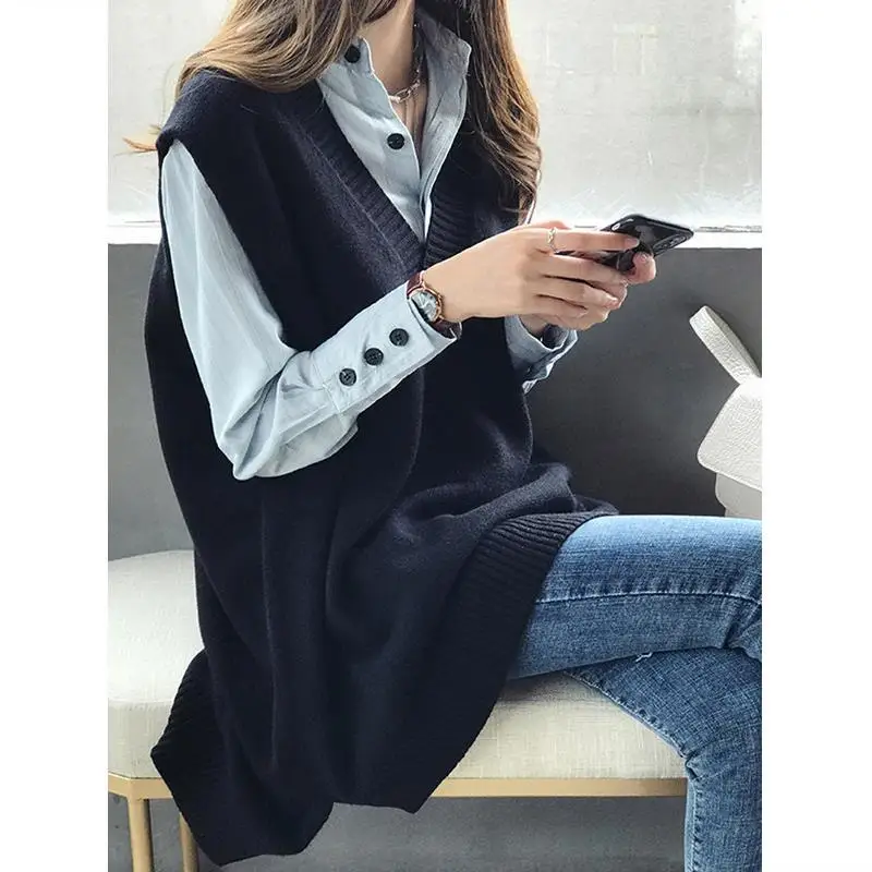 Sweater Vest Women Solid V-neck Loose Plus Size 3XL Simple Classic Elegant Office Ladies Vests Ulzzang Chic Leisure New Knitting
Sweater Vest Women Solid V-neck Loose Plus Size 3XL Simple Classic Elegant Office Ladies Vests Ulzzang Chic Leisure New Knitting