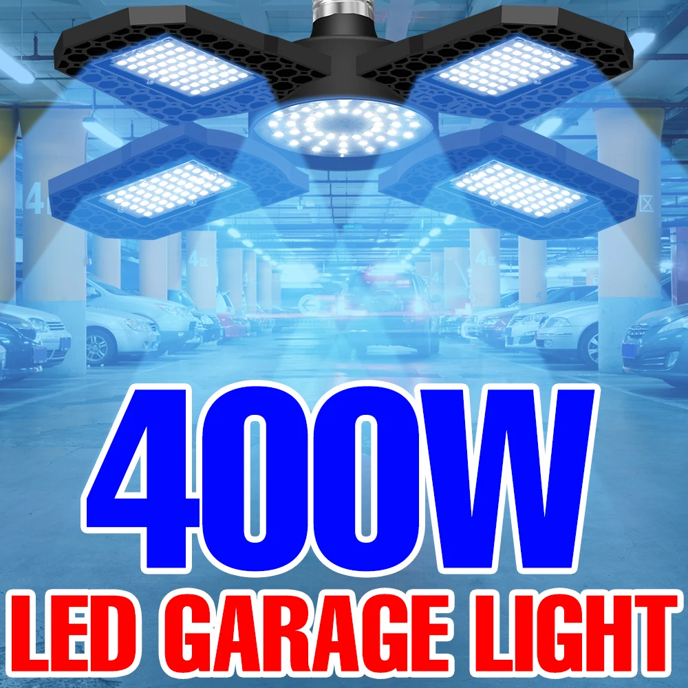 Светодиодный светильник для гаража 220 В E27 лампа 200 Вт 300 400 промышленный складной