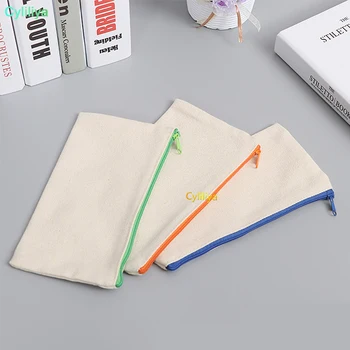 300pcs 21x9cm DIY White canvas blank plain zipper Pencil pen bags stationery cases clutch organizer bag Gift storage pouch 
300pcs 21x9cm DIY White canvas blank plain zipper Pencil pen bags stationery cases clutch organizer bag Gift storage pouch