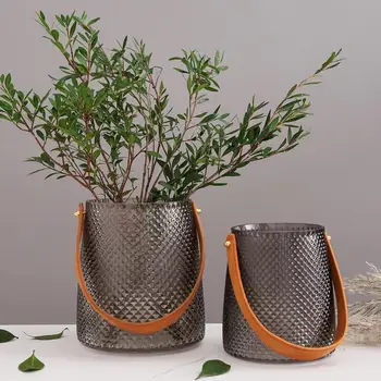 Foreside Home & Garden Rustic Glass Decorative Storage Basket Portable Plant Basket with Faux Leather Handles
Foreside Home & Garden Rustic Glass Decorative Storage Basket Portable Plant Basket with Faux Leather Handles