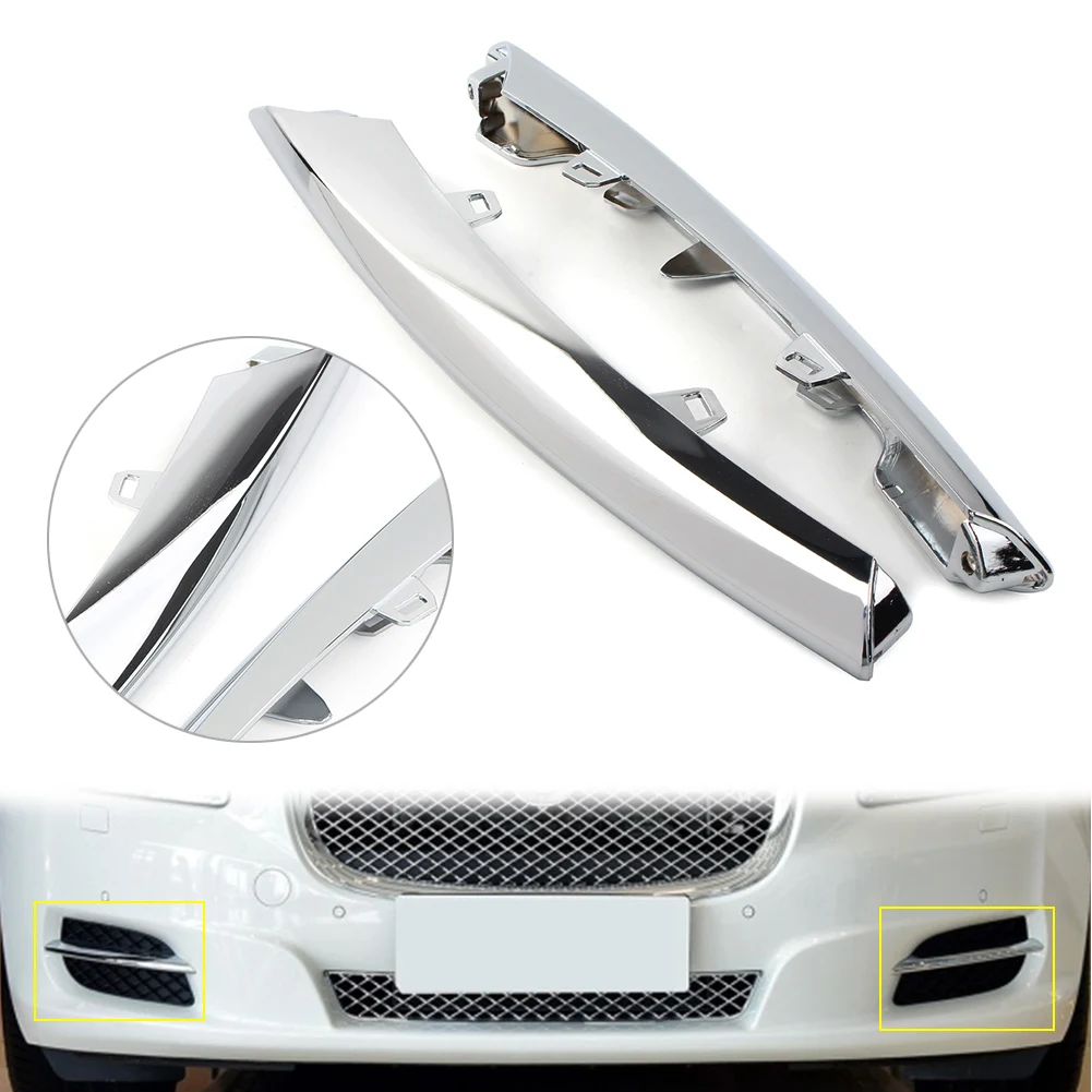 

Автомобильный передний бампер, спойлер, боковая решетка, хромированная отделка для Jaguar XJ 2010 2011 2012 2013 2014 2015, 2 шт., АБС-пластик