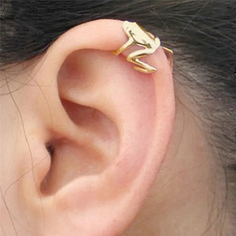 

2020 Fashion Frog Ear Cuffs Siliver Ear Cuff Clip Earrings For Women Earcuff No Piercing Fake Cartilage Earrings