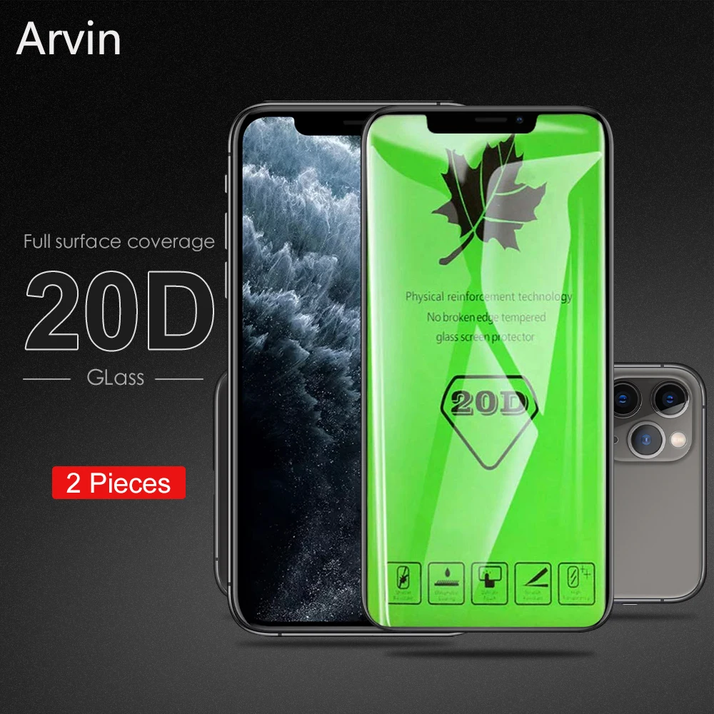 Защитное стекло Arvin закаленное 20D для iPhone 11 Pro/XS Max/X/XR/7/8 Plus/SE2/SE 2020|Защитные стёкла и