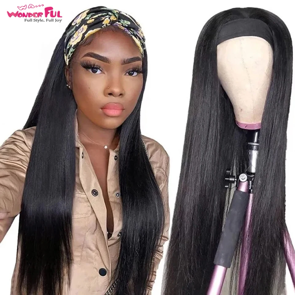 Wonderful Straight Headband Wig Human Hair Wigs Brazilian Remy Headband Wig With Clip neat 150% Density Machine Made Human Wigs
Wonderful Straight Headband Wig Human Hair Wigs Brazilian Remy Headband Wig With Clip neat 150% Density Machine Made Human Wigs