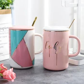 Pink Ceramic Porcelain Mug with Lid & Spoon Personalized Coffee Milk Tea Travel Mug Drinkware Table Decor Style Shape Feature 
Pink Ceramic Porcelain Mug with Lid & Spoon Personalized Coffee Milk Tea Travel Mug Drinkware Table Decor Style Shape Feature