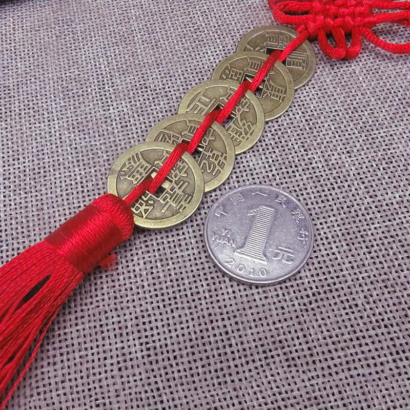 Description Picture 4 of item1PCS Chinese Knots Feng Shui Wealth Success Copper Coins Tassel DIY Curtain Garments Decorative Accessories Craft Lucky Charm
