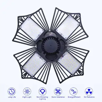 E27 Led Light 120w/150w LED Garage Lights Four leaf mining lamp Deformable folding lamp 6000LM glow light Industrial Lighting
E27 Led Light 120w/150w LED Garage Lights Four leaf mining lamp Deformable folding lamp 6000LM glow light Industrial Lighting