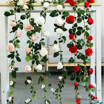 2m Silk Artificial Rose Flower Ivy Vine Green Leaves String for Home Wedding Decoration Fake plants leaves Hanging garland
2m Silk Artificial Rose Flower Ivy Vine Green Leaves String for Home Wedding Decoration Fake plants leaves Hanging garland