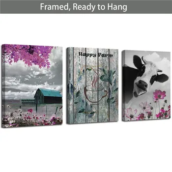 Framed Wall Art Teal Cottage Home Canvas Poster Print Funny Cow Landscape Happy Farm Painting Decoration for Living Room Picture
Framed Wall Art Teal Cottage Home Canvas Poster Print Funny Cow Landscape Happy Farm Painting Decoration for Living Room Picture