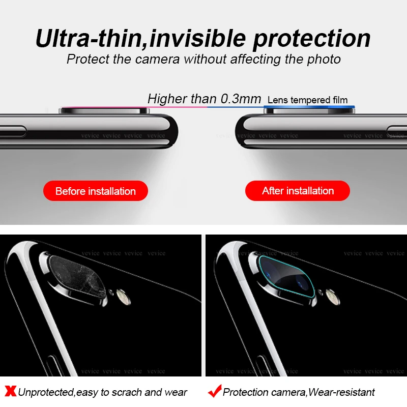 Camera Screen Protector film For iPhone 7 8 Plus Back Camera Lens Glass For iPhone X XS XR XS MAX Rear Camera Lens Glass film