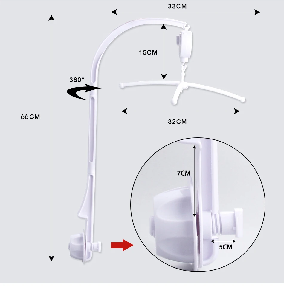 Baby Mobile Crib Holder Rattles Bracket Clockwork Music Box DIY Bed Bell Material Package Toy Pregnant Mom Handmade Toys Baby