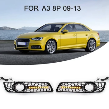Front Lower Bumper Fog Light Lamp Grill with LED DRL 1 Pair For- A3 8P 2009-2013 
Front Lower Bumper Fog Light Lamp Grill with LED DRL 1 Pair For- A3 8P 2009-2013