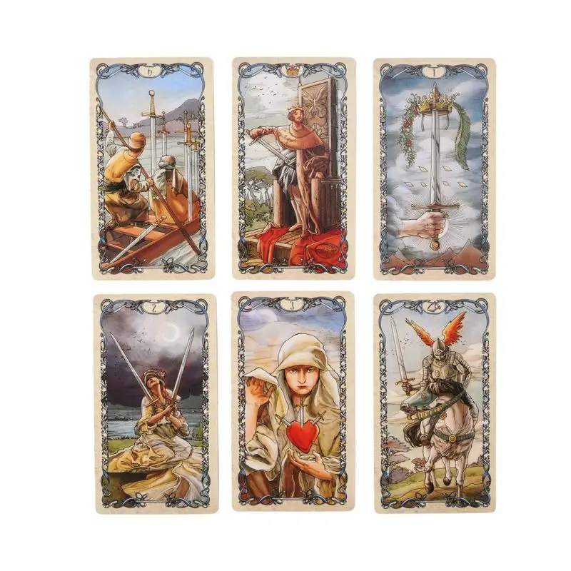78pcs English Tarots Mucha Cards Deck Fate Divination Oracle Card Funny Family Board Game Party Game Playing Card 78pcs English Tarots Mucha Cards Deck Fate Divination Oracle Card Funny Family Board Game Party Game Playing Card