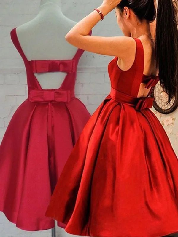 A-Line/Princess Sleeveless Scoop Sash/Ribbon/Belt Satin Short/Mini Dresses 
A-Line/Princess Sleeveless Scoop Sash/Ribbon/Belt Satin Short/Mini Dresses