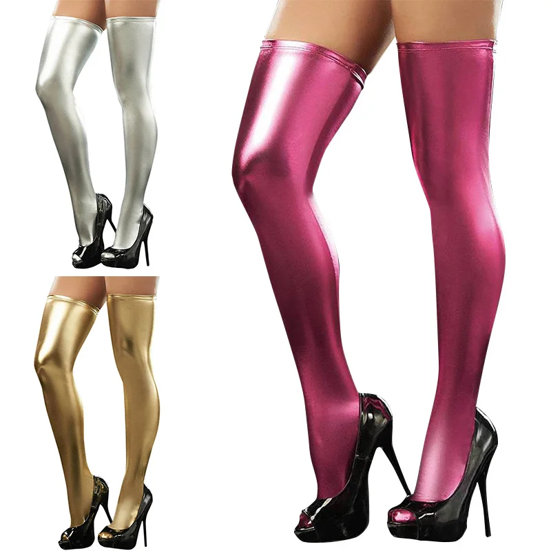 Women Sexy PU Leather Stockings Over Knee Socks Long Boot Thigh-High Stockings Black Red Silver Gold Sexy Stocking
Women Sexy PU Leather Stockings Over Knee Socks Long Boot Thigh-High Stockings Black Red Silver Gold Sexy Stocking