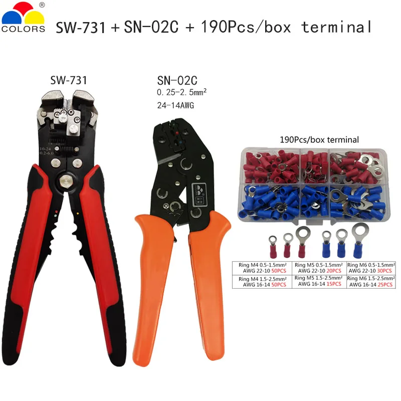 SN-02C Crimping Pliers Wire Stripper Multifunction Tools Kit 4 Jaw For Insulation Non-Insulation Tube Pulg Terminals
SN-02C Crimping Pliers Wire Stripper Multifunction Tools Kit 4 Jaw For Insulation Non-Insulation Tube Pulg Terminals
