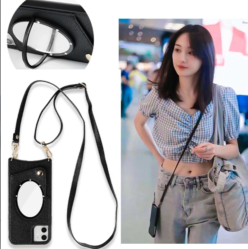 Crossbody Phone Case And Credit Card Wallet For Iphone 12 11 Pro Xs Max XR X 8 7 6s Plus Black Leather Cover Strap Mirror Holder
Crossbody Phone Case And Credit Card Wallet For Iphone 12 11 Pro Xs Max XR X 8 7 6s Plus Black Leather Cover Strap Mirror Holder