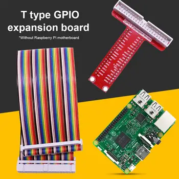 

For Raspberry Pi 4B 3B Plus GPIO 40 Pins Breakout Expansion Board Cable Breadboard Adapter T Shape Development Board 40P Cable