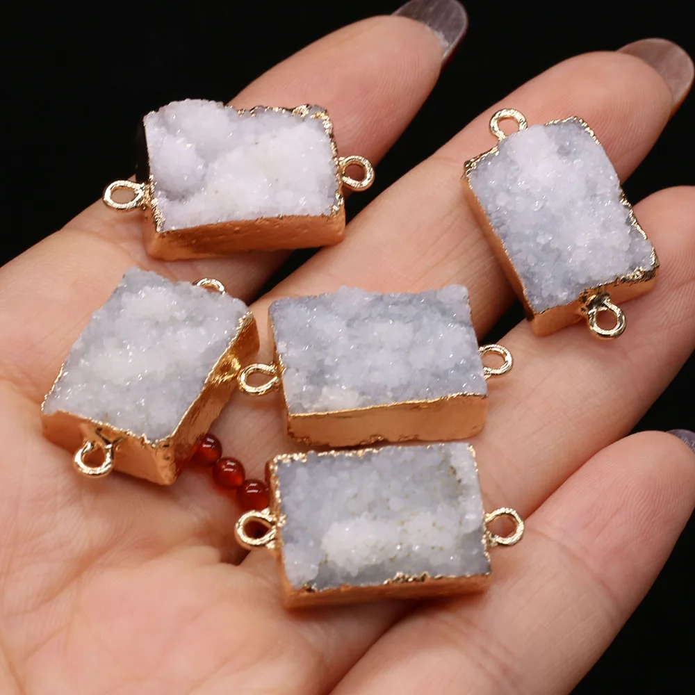Natural Agates Druzy Pendants Rectangle Double Hole Connectors for Jewelry Making Diy Women Necklace Bracelet Accessories
Natural Agates Druzy Pendants Rectangle Double Hole Connectors for Jewelry Making Diy Women Necklace Bracelet Accessories