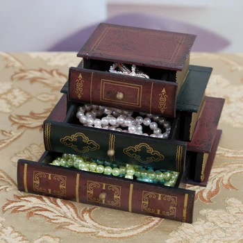 Retro European Jewelry Drawer Storage Box Wooden Book Box Fake Book Model Photography Props Book Home Furnishing Articles
Retro European Jewelry Drawer Storage Box Wooden Book Box Fake Book Model Photography Props Book Home Furnishing Articles