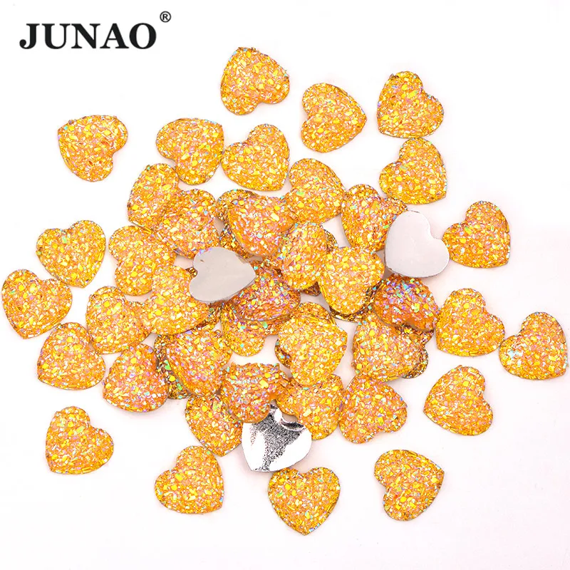 JUNAO 12mm Shiny Yellow AB Resin Heart Rhinestones Appliques Flatback Cabochon Stone for DIY Scrapbooking Decorations
JUNAO 12mm Shiny Yellow AB Resin Heart Rhinestones Appliques Flatback Cabochon Stone for DIY Scrapbooking Decorations