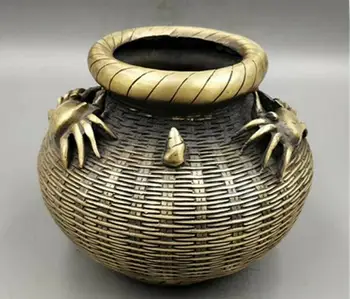 Chinese Bronze Copper Animal Crab Pangxie Bamboo Basket Jar Jug Pot Kettle
Chinese Bronze Copper Animal Crab Pangxie Bamboo Basket Jar Jug Pot Kettle