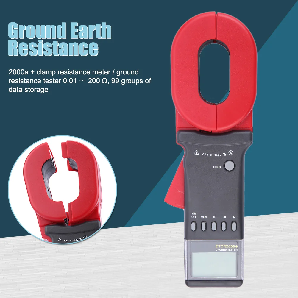 Digital Display Clamp Ground Earth Resistance Test Tool Resistance Meter ETCR2000A Plus PUO88
Digital Display Clamp Ground Earth Resistance Test Tool Resistance Meter ETCR2000A Plus PUO88