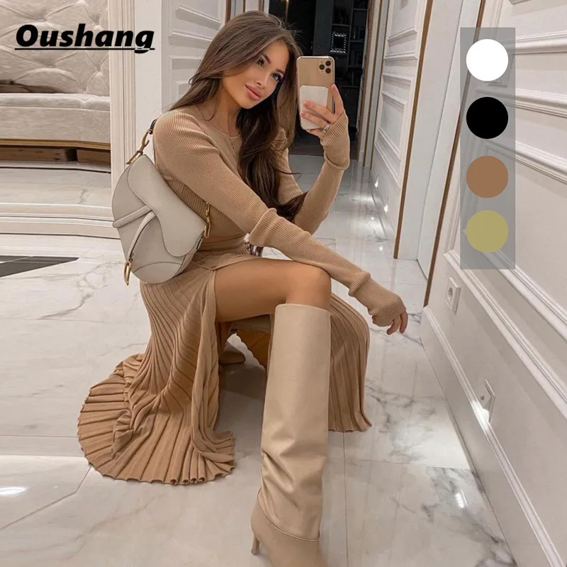 Spring Autumn Women Sweater Dress 2 Piece Set Vestidos Female Long Sleeeve Tops + Split Dresses Party Club Sexy StreetwearNew
Spring Autumn Women Sweater Dress 2 Piece Set Vestidos Female Long Sleeeve Tops + Split Dresses Party Club Sexy StreetwearNew