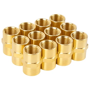 Air Hose Fittings, Brass Pipe Fitting, Coupling 1/4inch NPT Female Pipe Air Fittings (12-Pack) 
Air Hose Fittings, Brass Pipe Fitting, Coupling 1/4inch NPT Female Pipe Air Fittings (12-Pack)