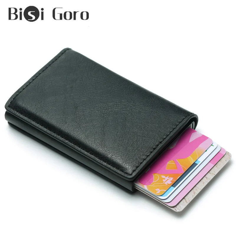 BISI GORO Men Rfid Blocking Wallet Vintage PU Leather Credit Card Holder Anti-theft Security Aluminum Black Purse Mini Wallets
BISI GORO Men Rfid Blocking Wallet Vintage PU Leather Credit Card Holder Anti-theft Security Aluminum Black Purse Mini Wallets