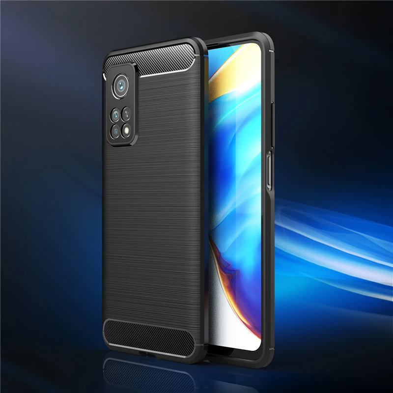 Чехол для Xiaomi Mi 10T мягкие силиконовые матовые прочные чехлы из углеродного