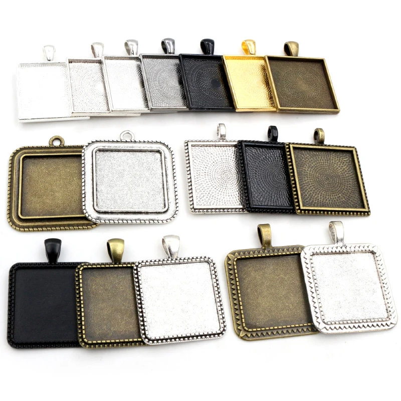 New Fashion 5pcs 25mm Inner Size Antique Silver Plated And Black And Bronze Plated Square Cabochon Base Setting Charms Pendant
New Fashion 5pcs 25mm Inner Size Antique Silver Plated And Black And Bronze Plated Square Cabochon Base Setting Charms Pendant